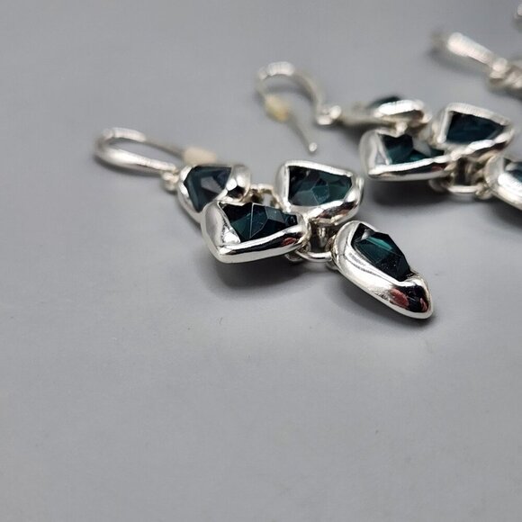 RLM Soho Earrings Lot of 2 Silver / Turquoise Drop Brutalist - Picture 2 of 10